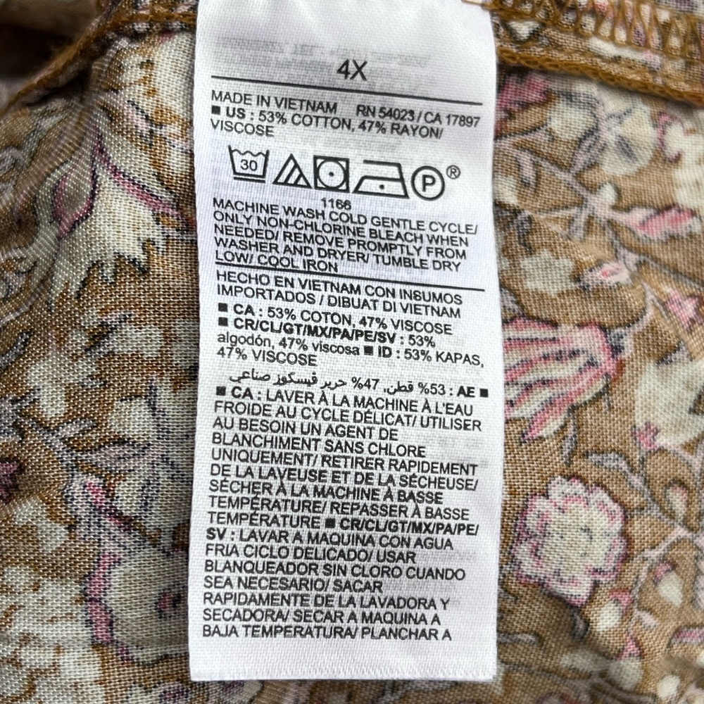 NWT Old Navy Tiered Swin Brown Floral Cami Dress Sz 4X - Picture 8 of 13